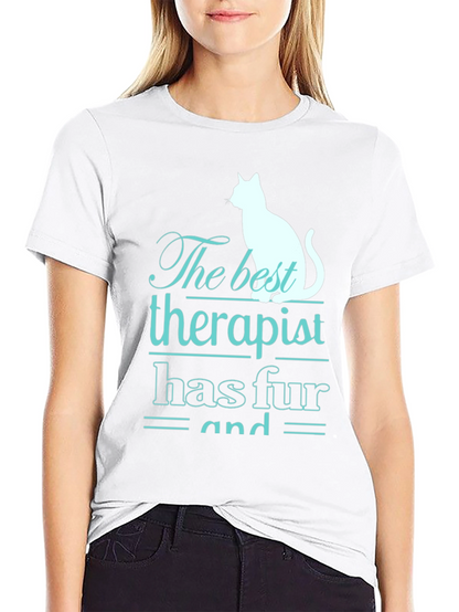Cat Therapist T-Shirt - Funny Pet Lover Tee