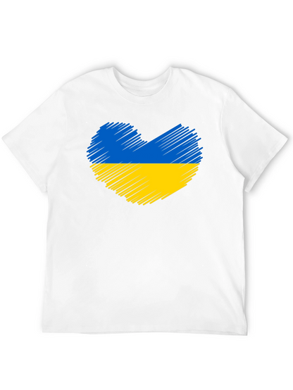 Ukraine Heart Flag Black T-Shirt