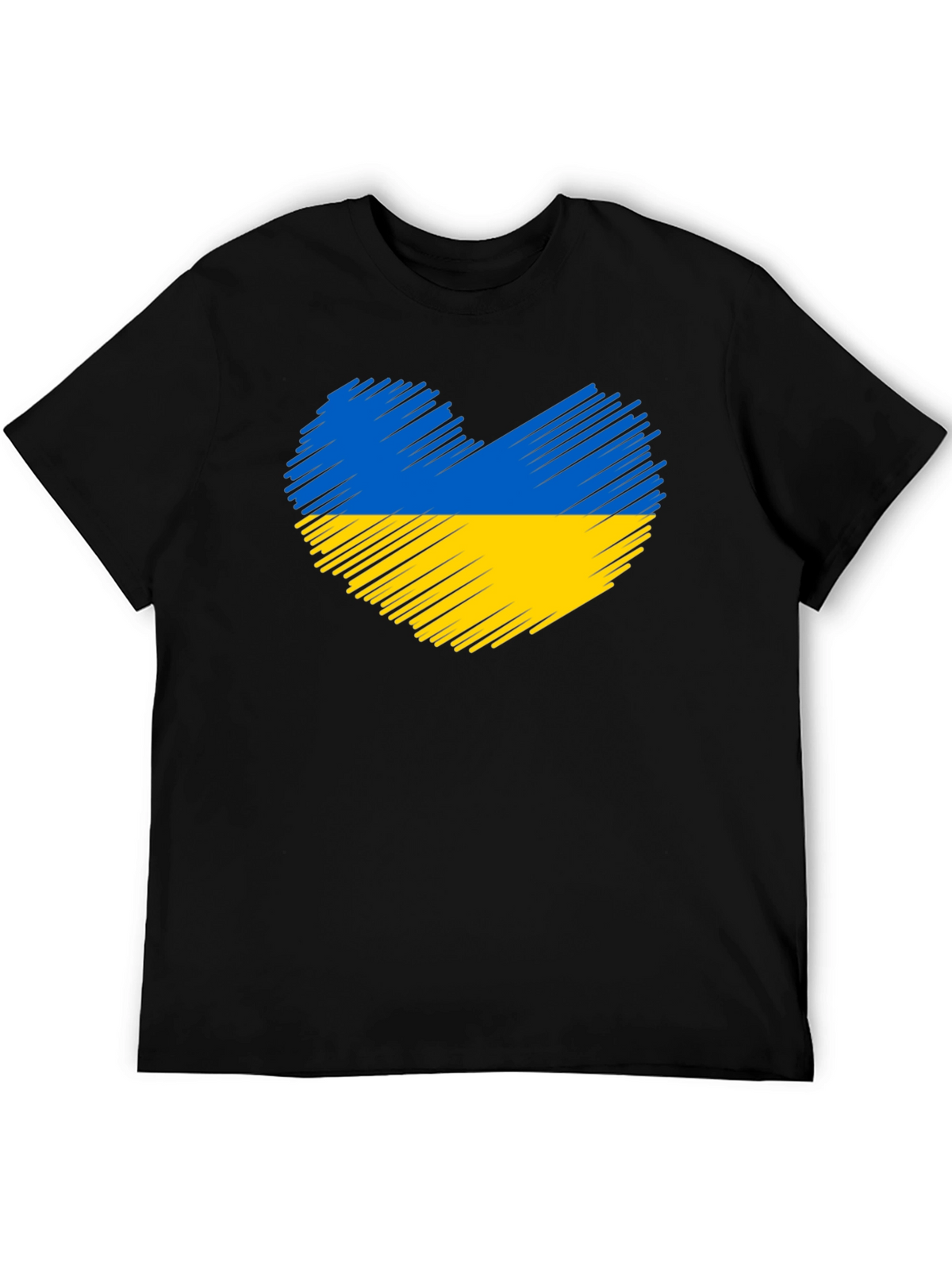 Ukraine Heart Flag Black T-Shirt