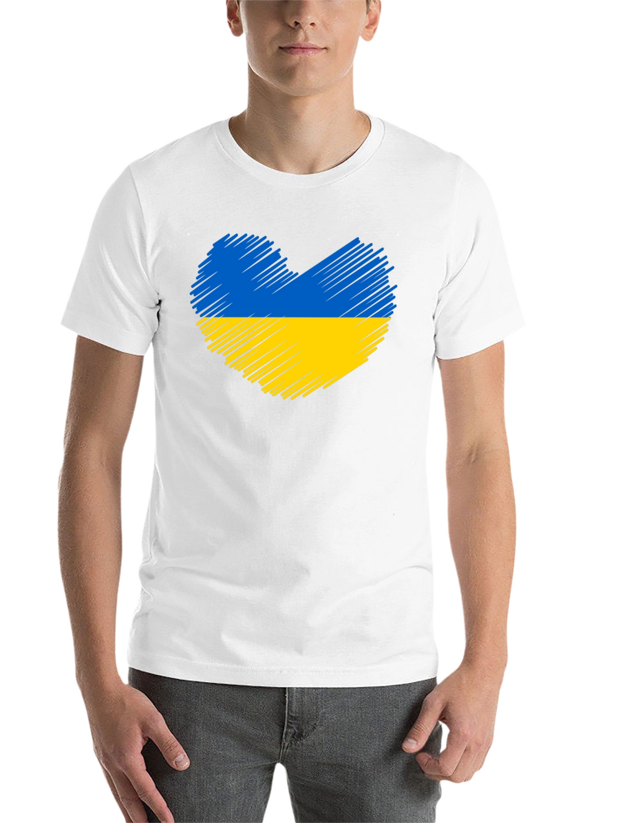 Ukraine Heart Flag Black T-Shirt