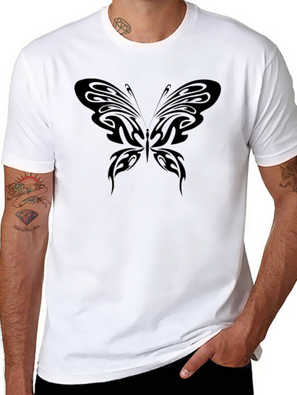 Black T-Shirt with Butterfly Design