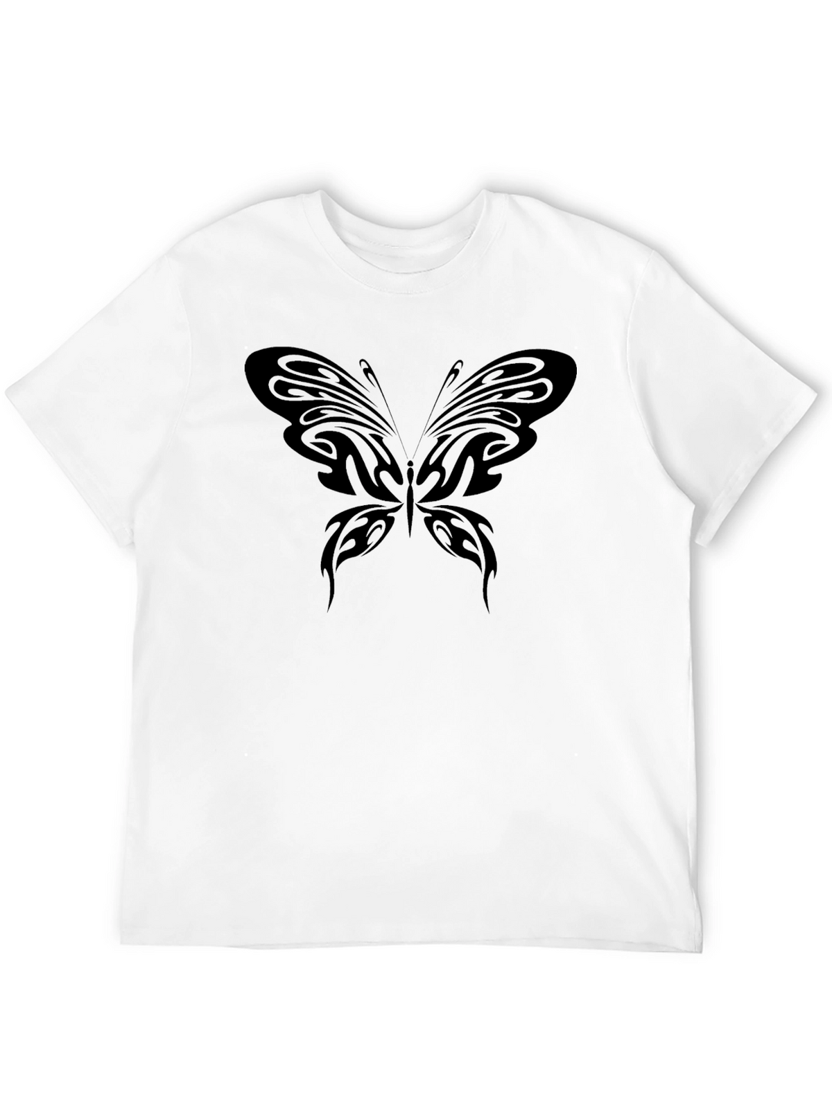 Black T-Shirt with Butterfly Design
