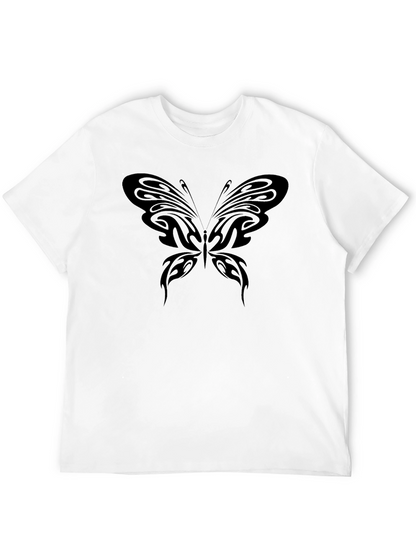 Black T-Shirt with Butterfly Design