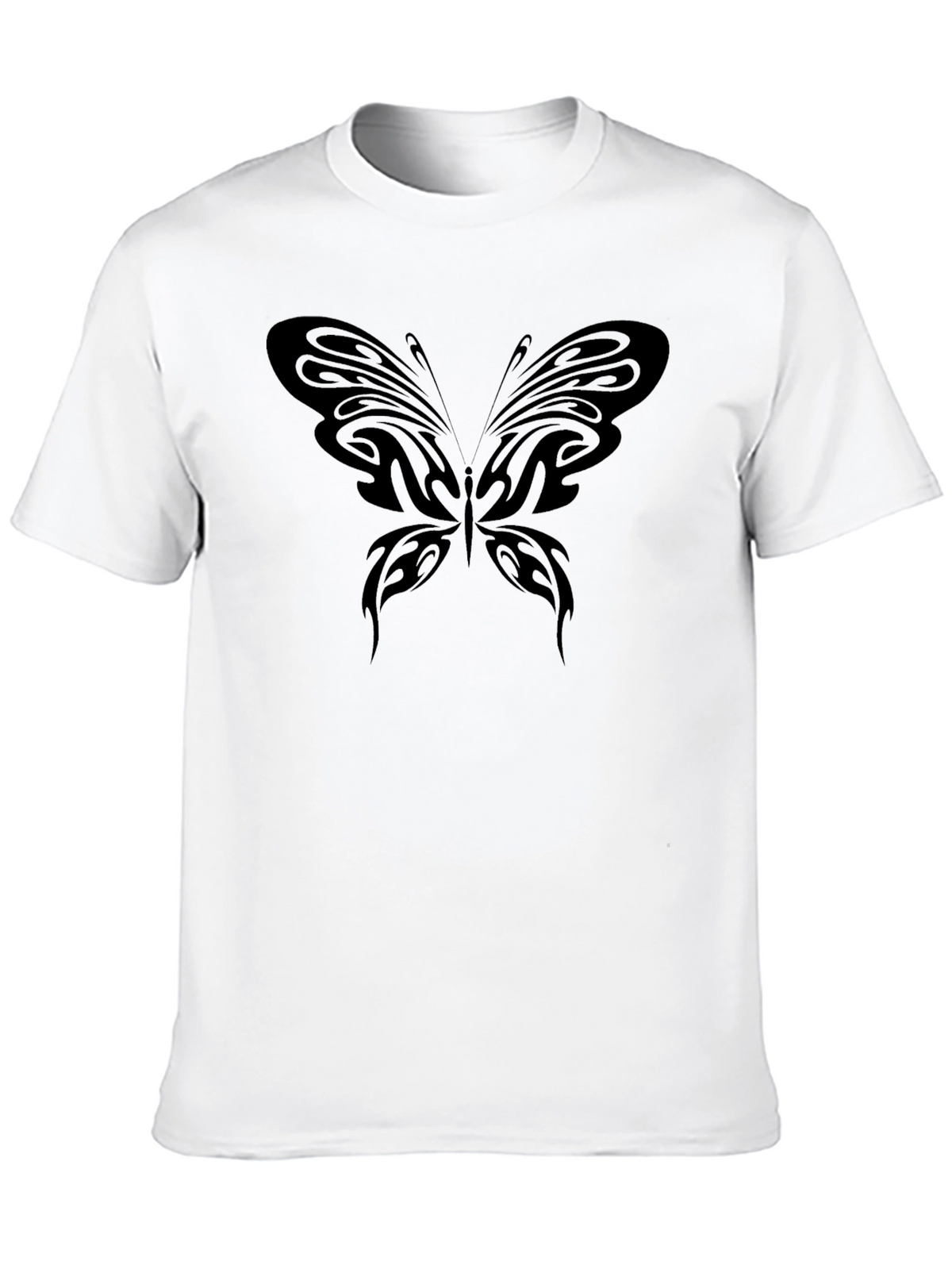 Black T-Shirt with Butterfly Design