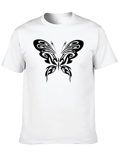 Black T-Shirt with Butterfly Design