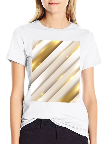 Stylish Abstract Stripe Pattern T-Shirt - Black