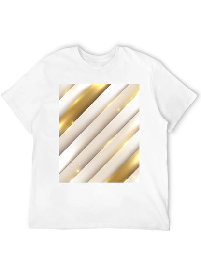 Stylish Abstract Stripe Pattern T-Shirt - Black