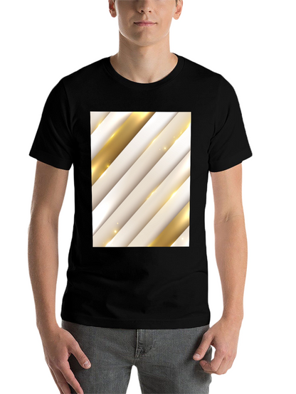 Stylish Abstract Stripe Pattern T-Shirt - Black