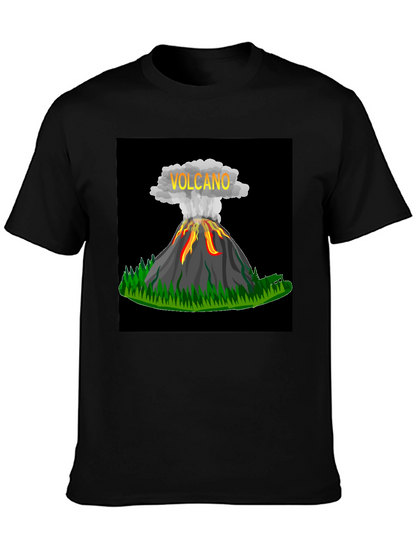 Volcano Graphic Black T-Shirt - Bold & Unique Design