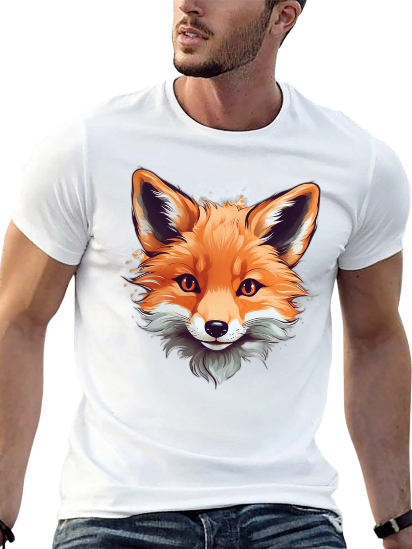 Fox Graphic Tee - Stylish Animal Print Shirt
