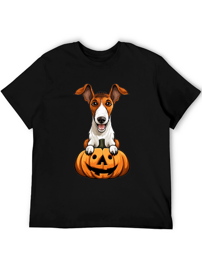 Dog on Pumpkin Halloween T-Shirt