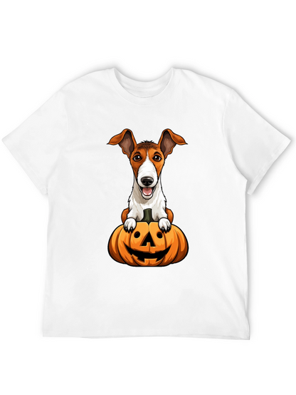 Dog on Pumpkin Halloween T-Shirt