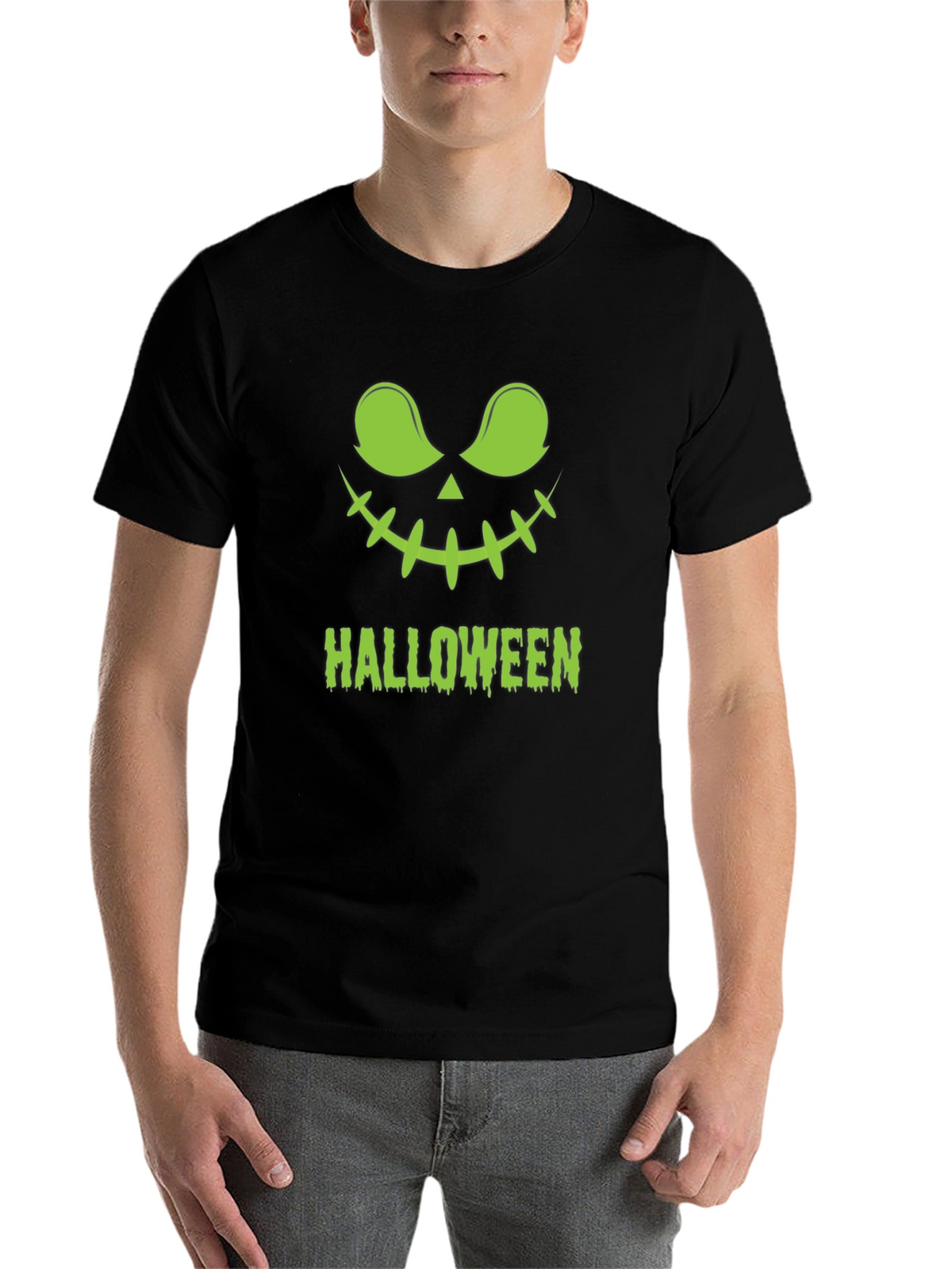 Halloween Jack-O-Lantern Graphic Tee - Black