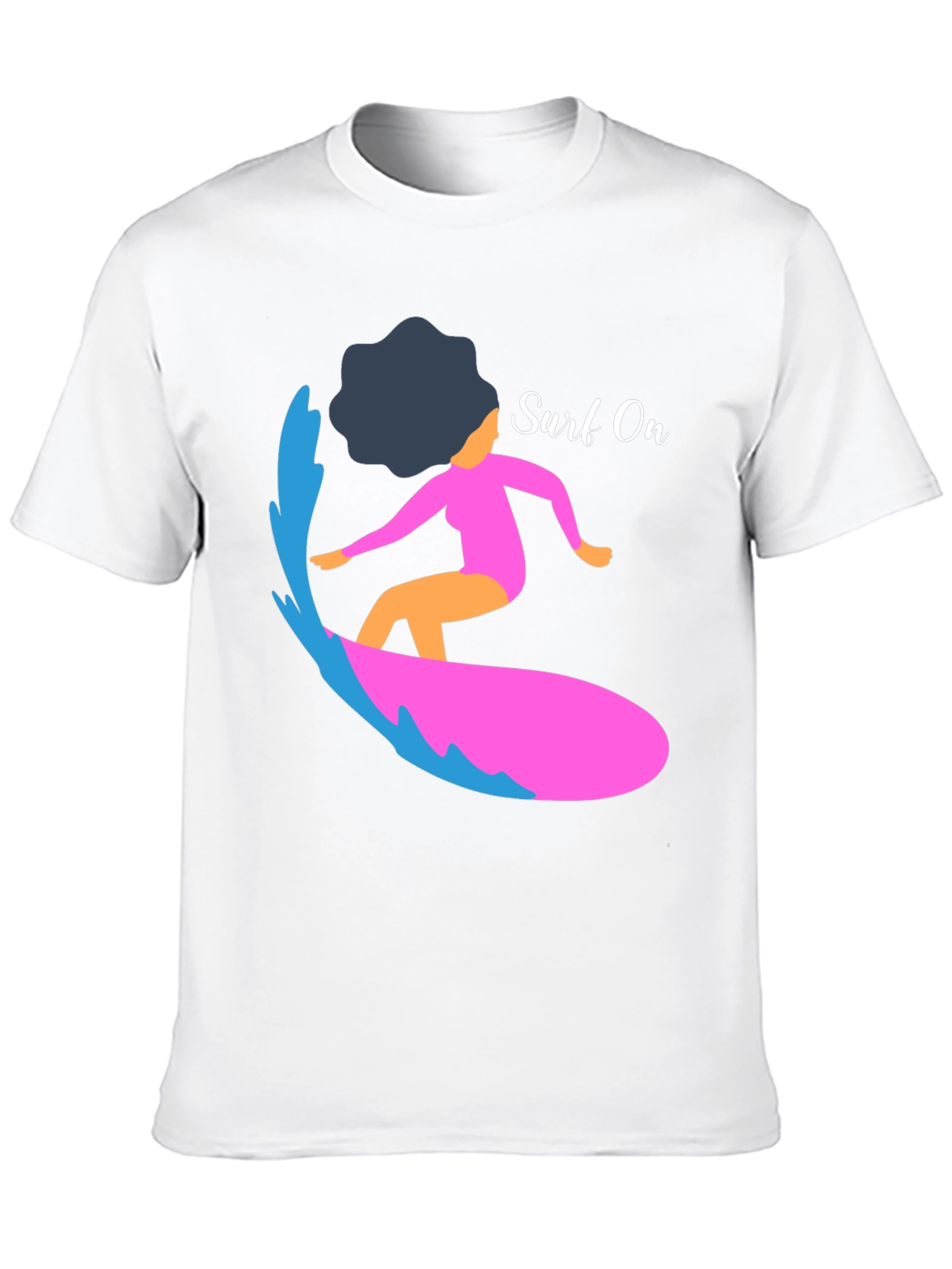 Surf On Graphic Tee - Mens Casual Black T-Shirt