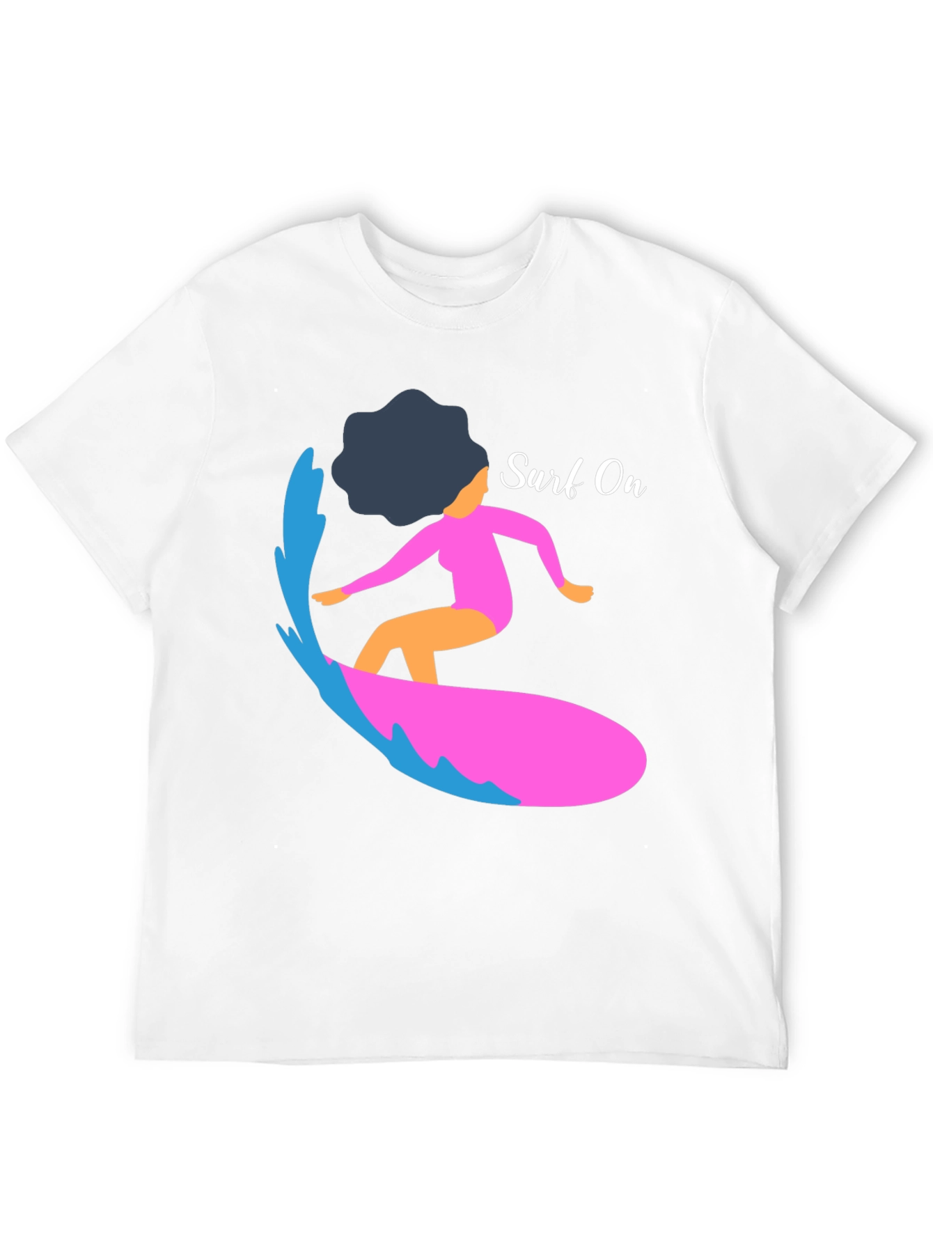 Surf On Graphic Tee - Mens Casual Black T-Shirt