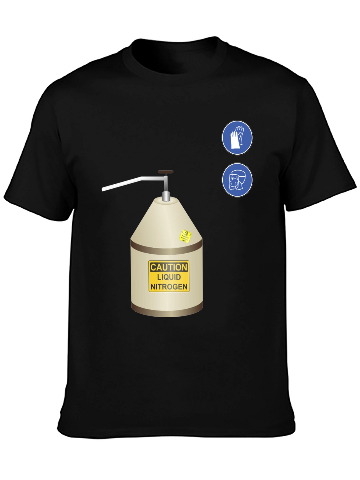 Caution Liquid Nitrogen Graphic T-Shirt - Safety First!