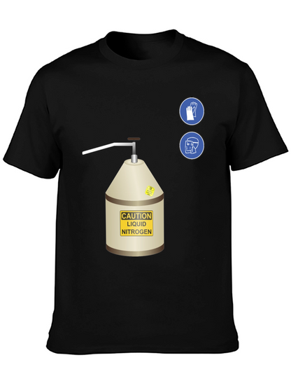 Caution Liquid Nitrogen Graphic T-Shirt - Safety First!