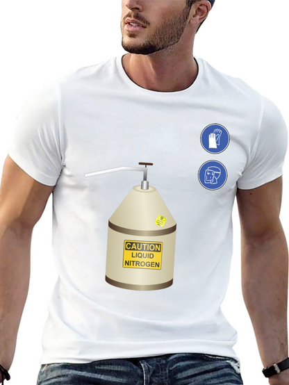 Caution Liquid Nitrogen Graphic T-Shirt - Safety First!