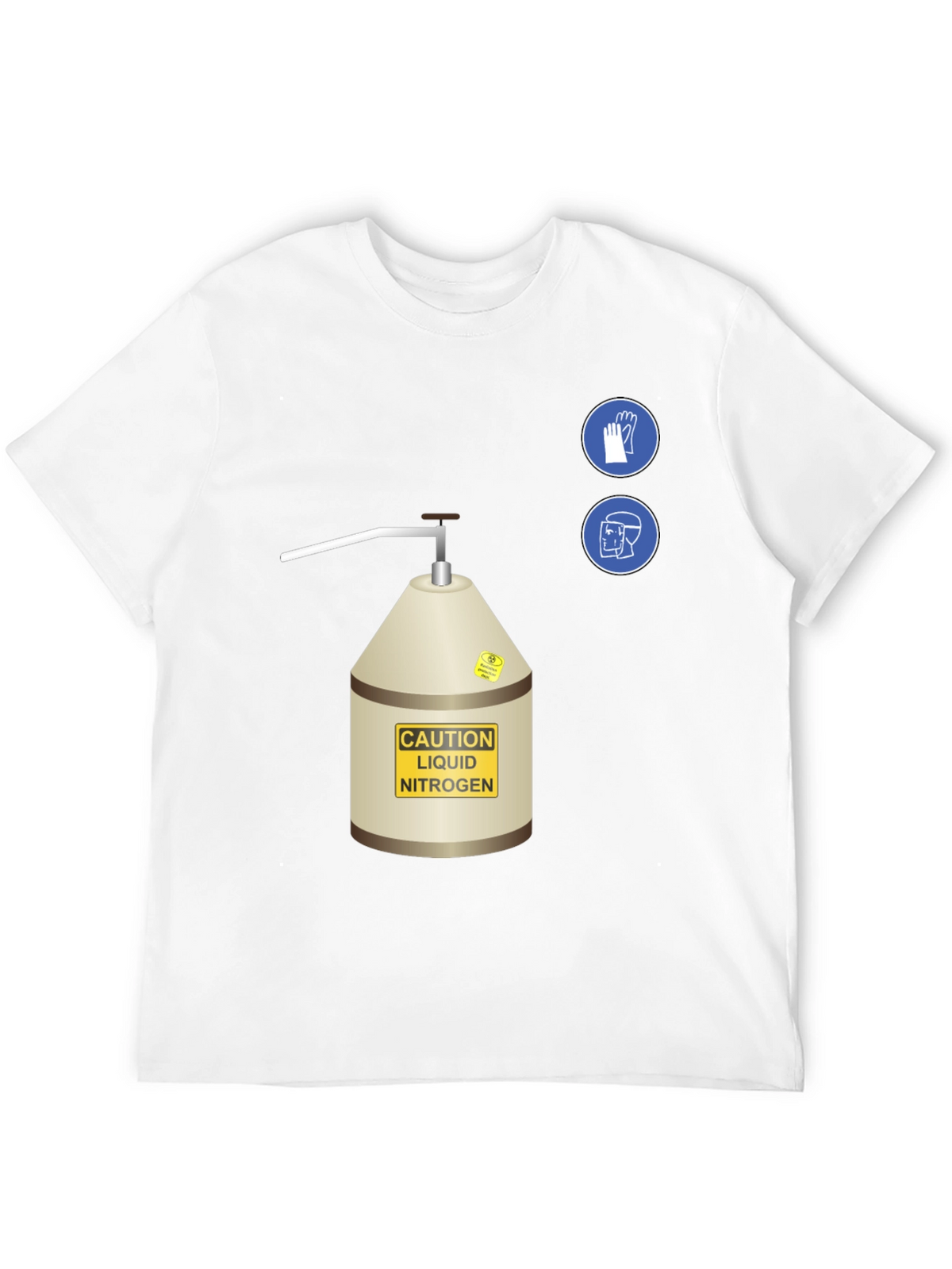 Caution Liquid Nitrogen Graphic T-Shirt - Safety First!