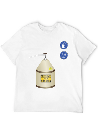 Caution Liquid Nitrogen Graphic T-Shirt - Safety First!