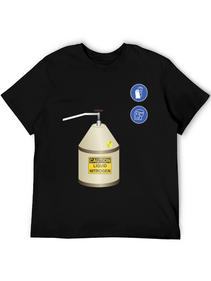 Caution Liquid Nitrogen Graphic T-Shirt - Safety First!