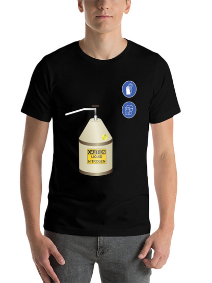 Caution Liquid Nitrogen Graphic T-Shirt - Safety First!