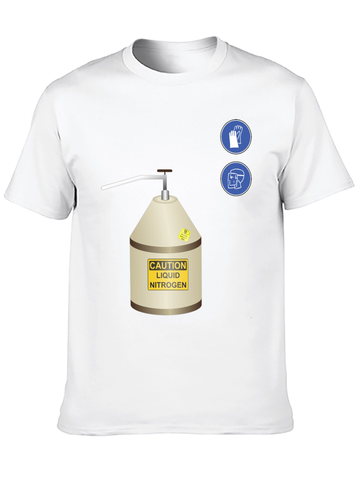 Caution Liquid Nitrogen Graphic T-Shirt - Safety First!