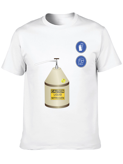 Caution Liquid Nitrogen Graphic T-Shirt - Safety First!