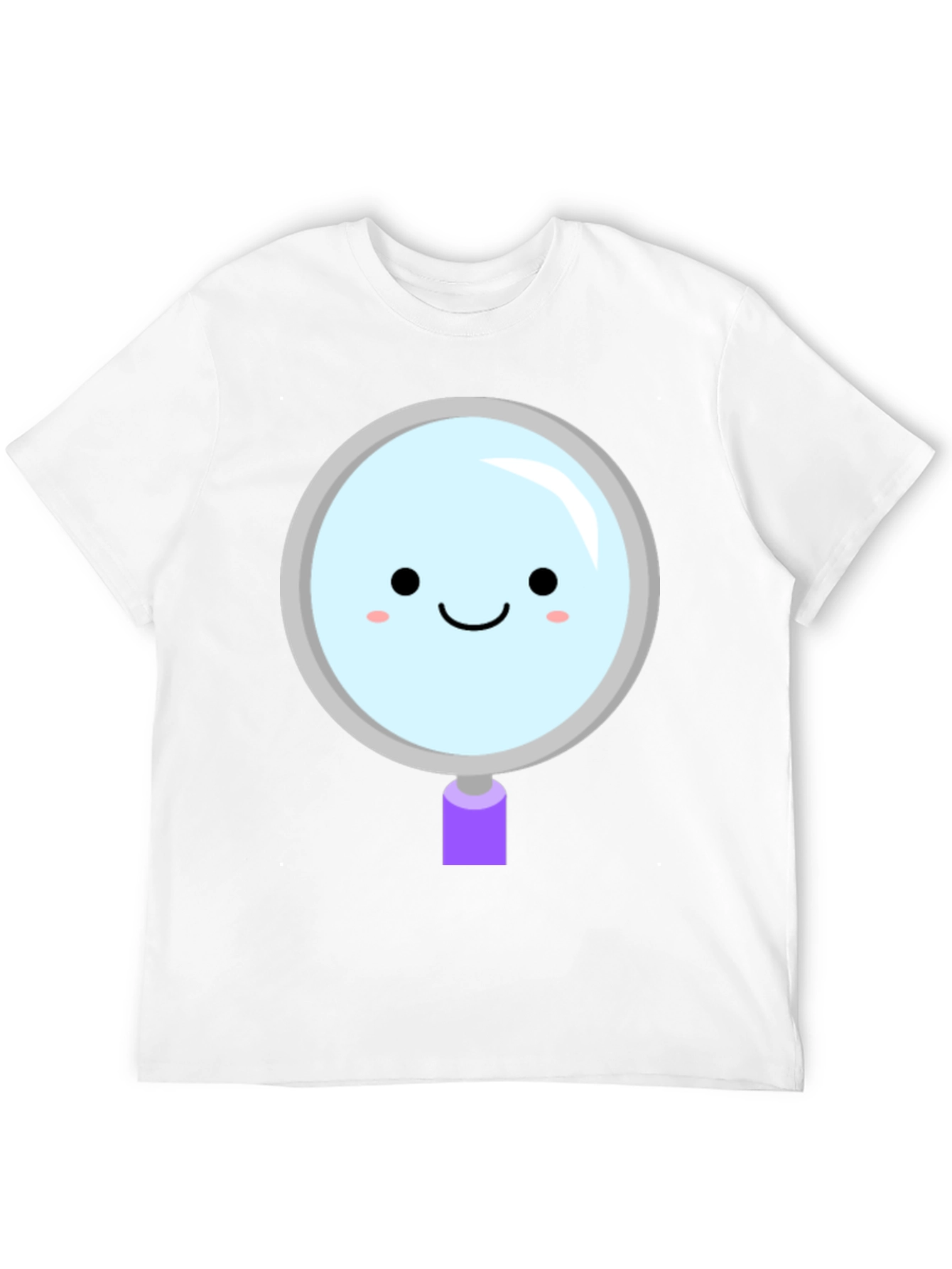 Cute Magnifying Glass Graphic Tee - Unisex Black T-Shirt