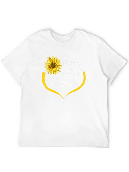 Happiness is Being a Mamaw T-Shirt Sunflower Design