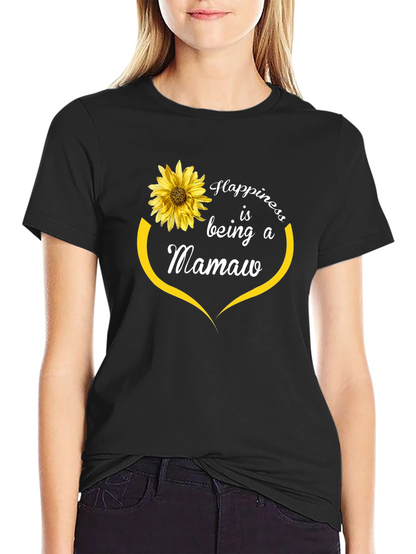 Happiness is Being a Mamaw T-Shirt Sunflower Design