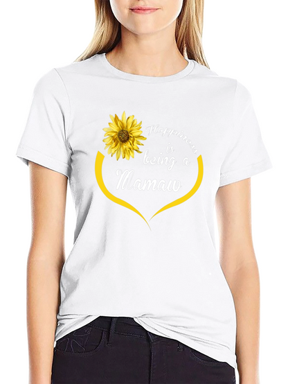 Happiness is Being a Mamaw T-Shirt Sunflower Design
