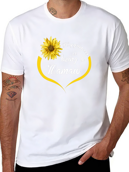 Happiness is Being a Mamaw T-Shirt Sunflower Design