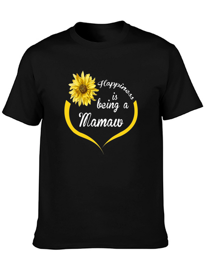 Happiness is Being a Mamaw T-Shirt Sunflower Design