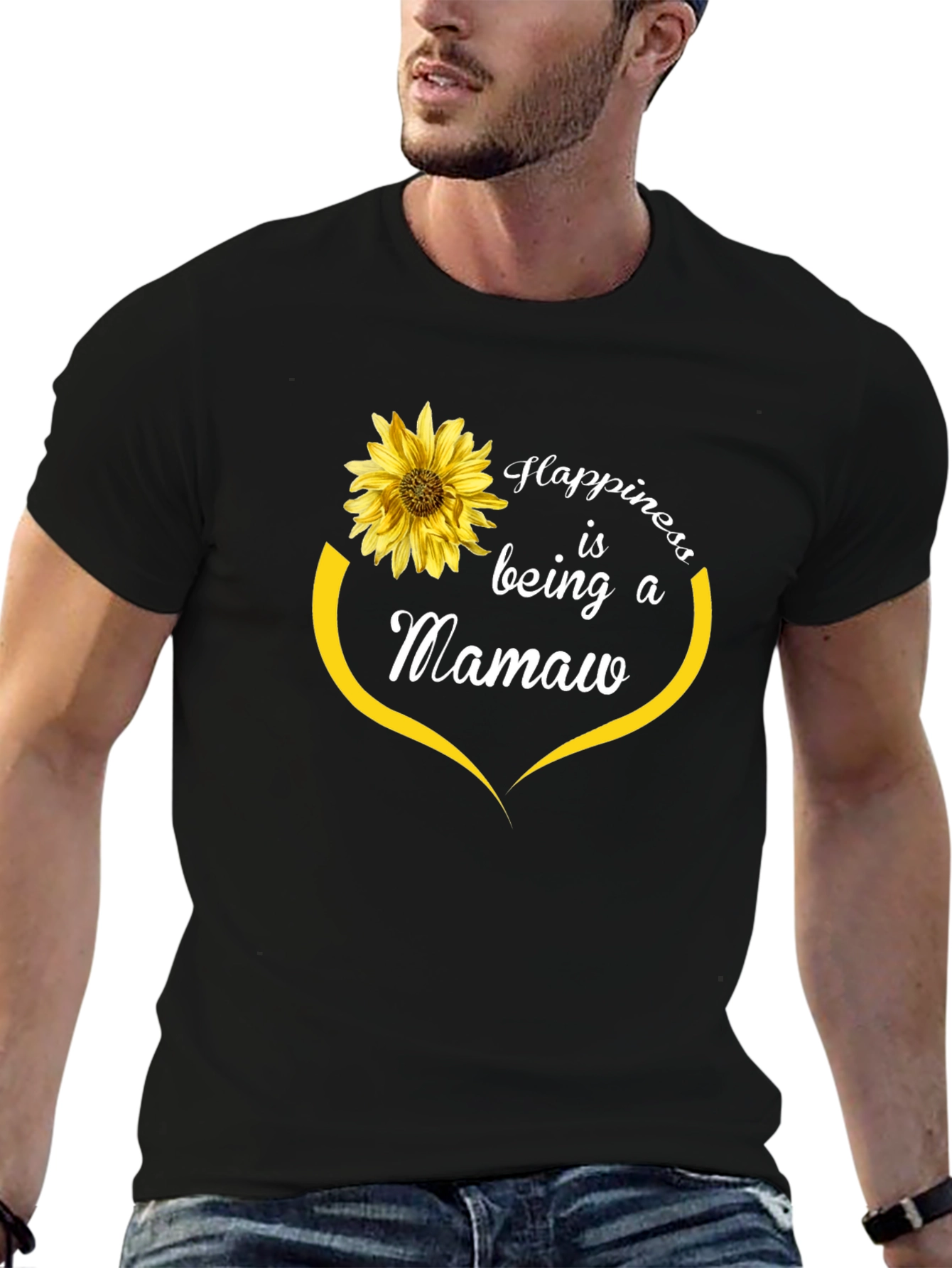 Happiness is Being a Mamaw T-Shirt Sunflower Design