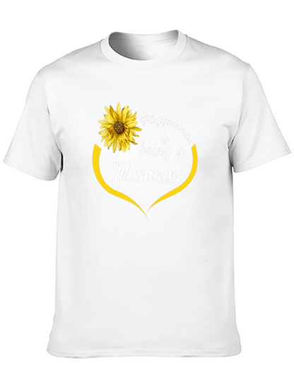 Happiness is Being a Mamaw T-Shirt Sunflower Design
