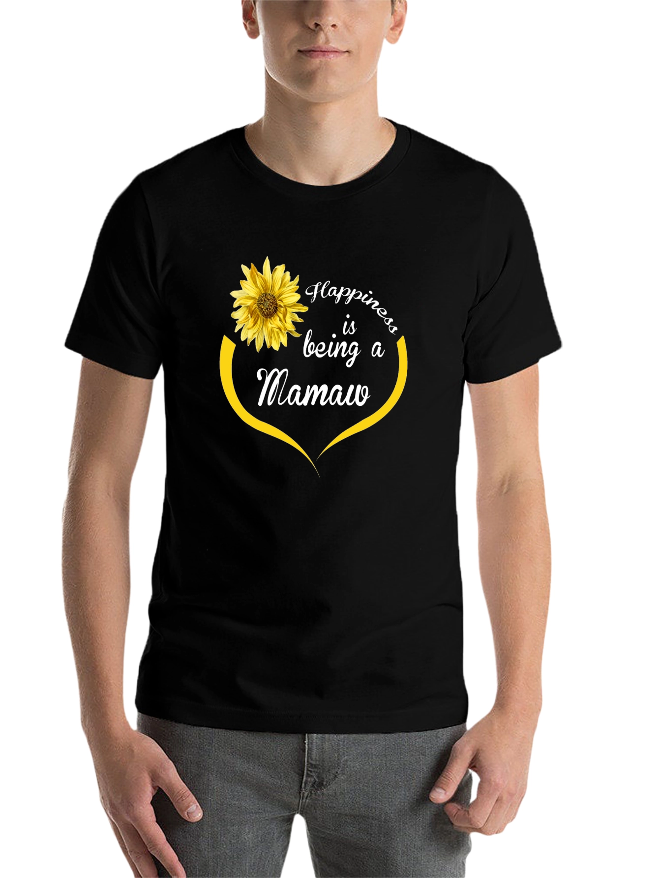 Happiness is Being a Mamaw T-Shirt Sunflower Design