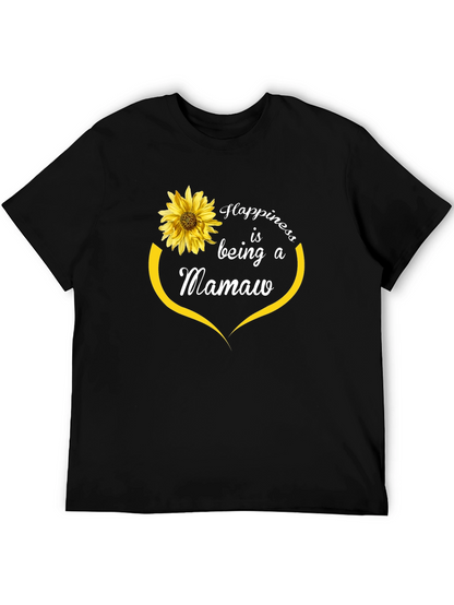 Happiness is Being a Mamaw T-Shirt Sunflower Design