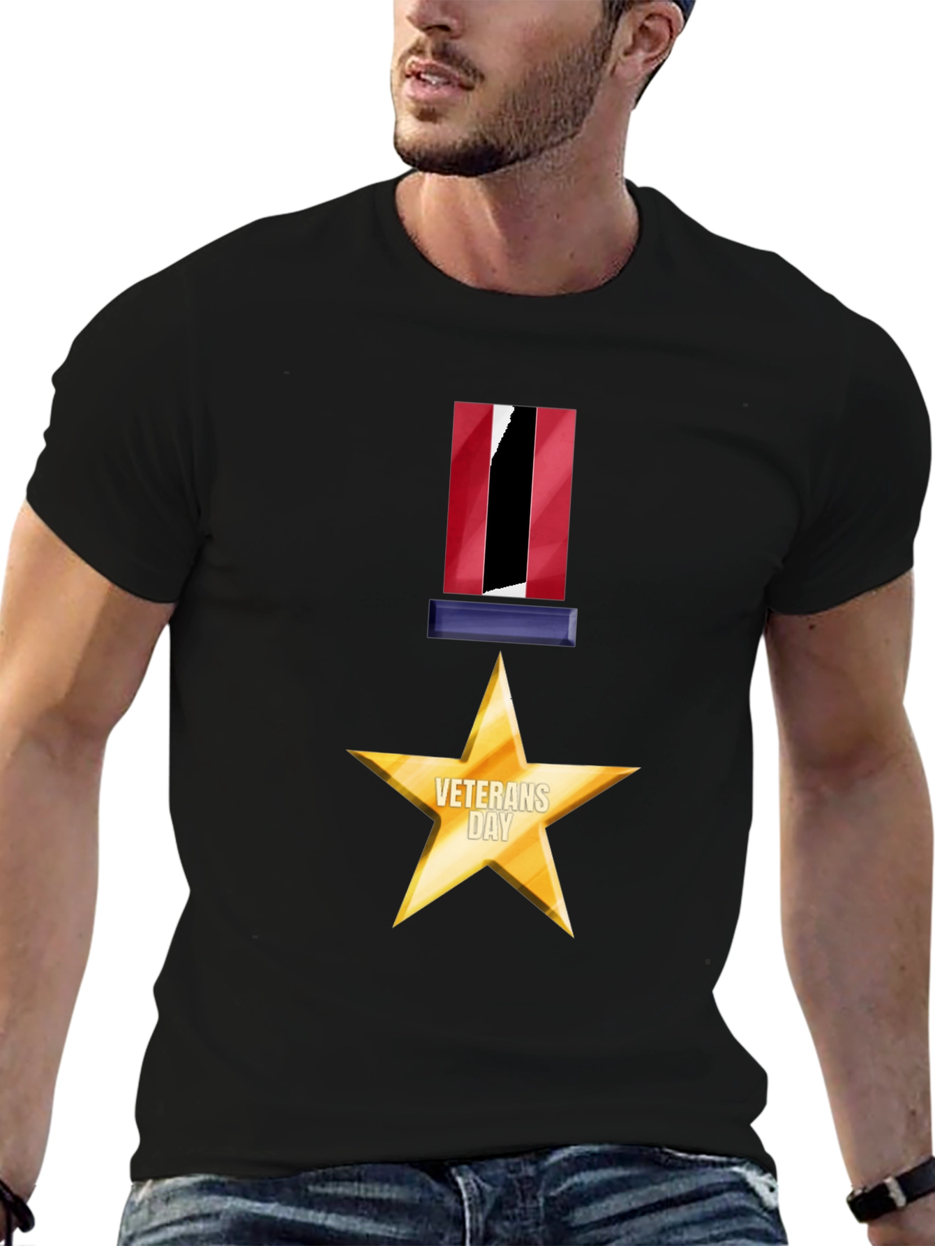 Veterans Day Star Medal Graphic Tee