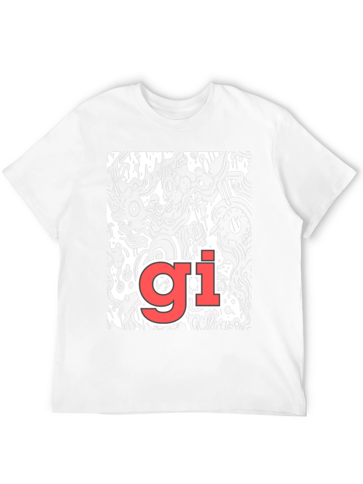 Abstract Graphic Print Tee - Black Casual T-Shirt