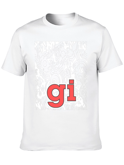 Abstract Graphic Print Tee - Black Casual T-Shirt