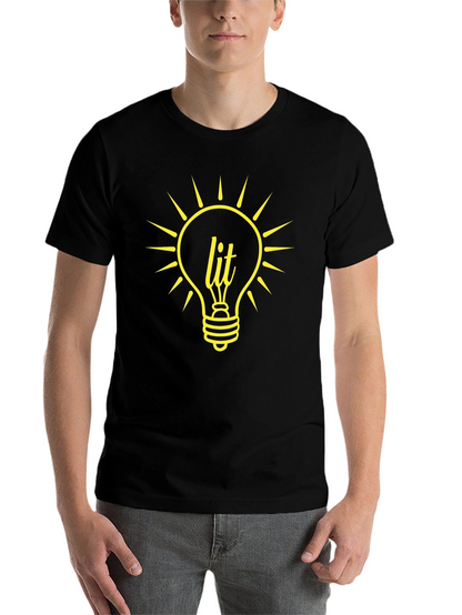Lit Bulb Graphic T-Shirt - Trendy Black Tee