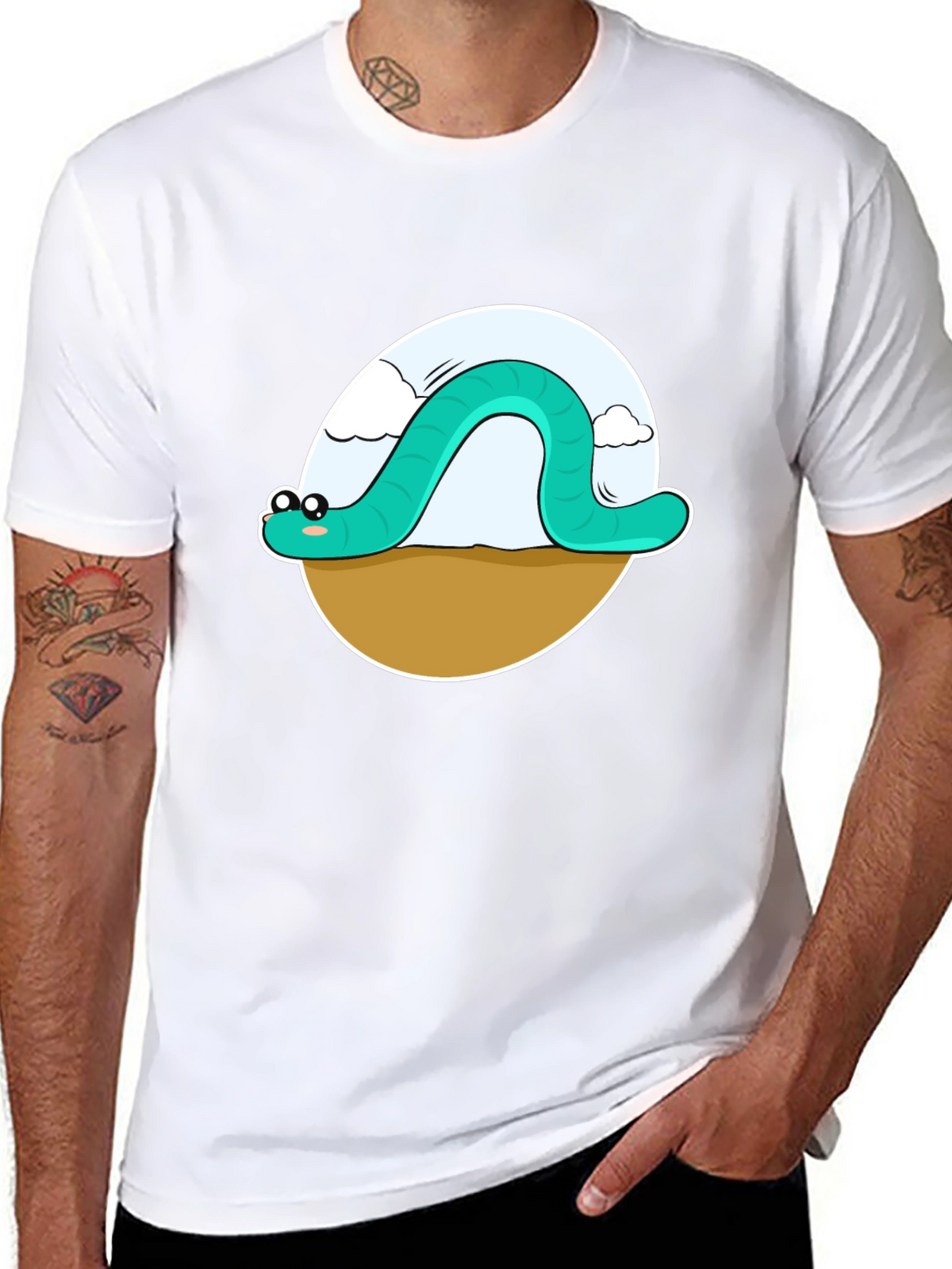 Cartoon Worm Graphic Tee