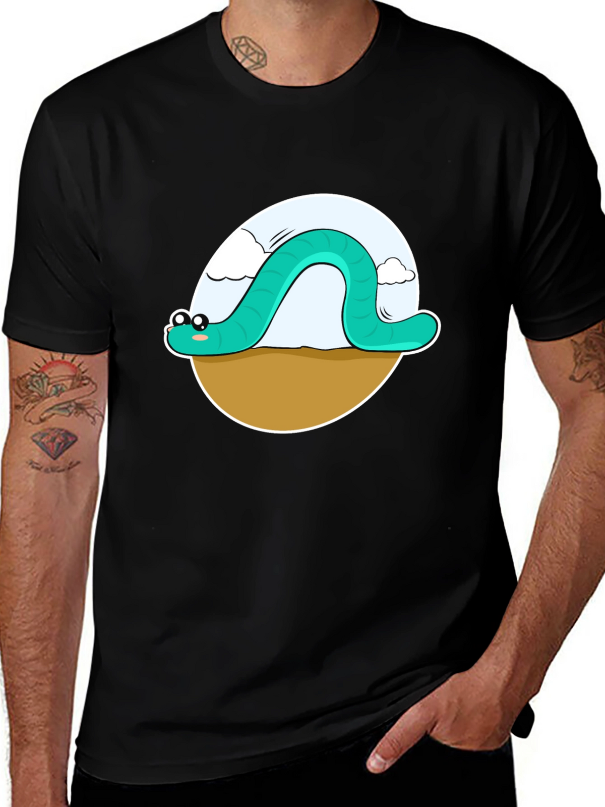 Cartoon Worm Graphic Tee