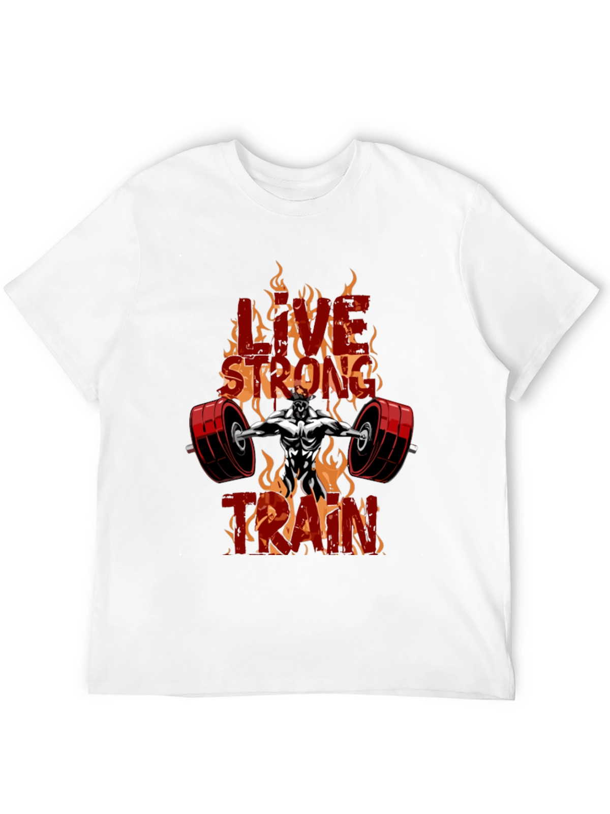 Live Strong Train Black Graphic T-Shirt