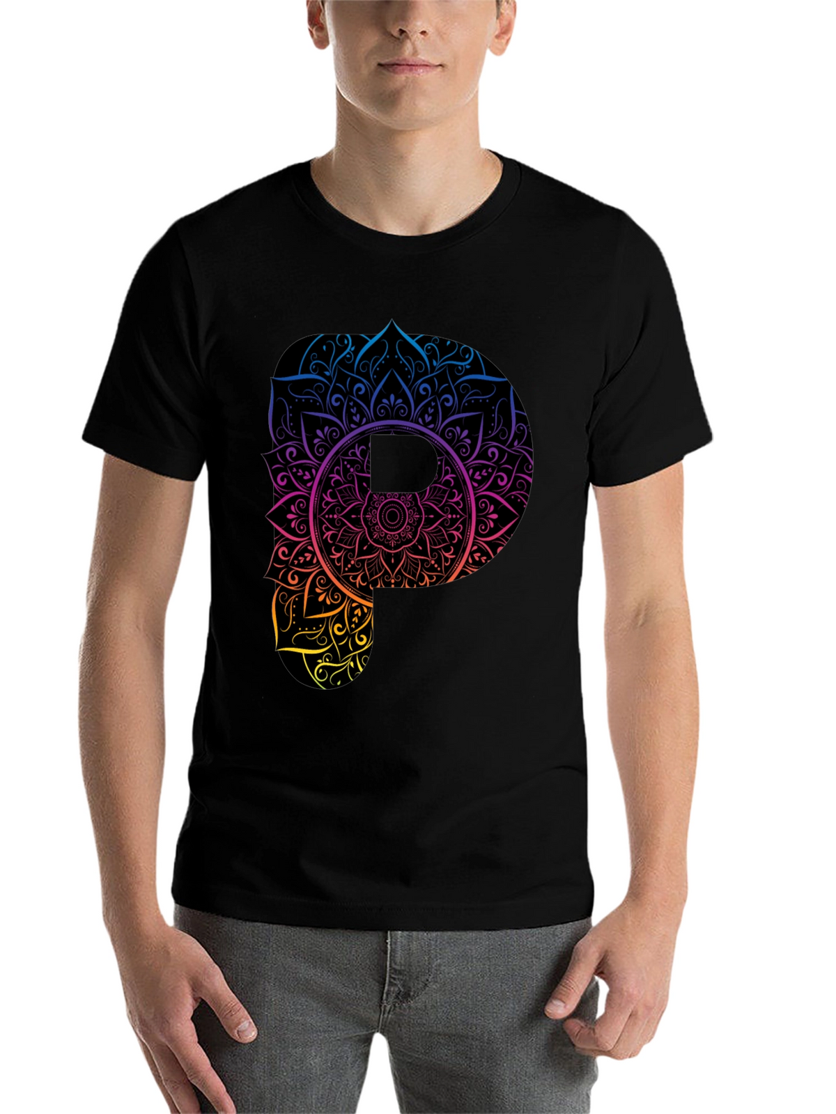 Mandala P Graphic Black T-Shirt