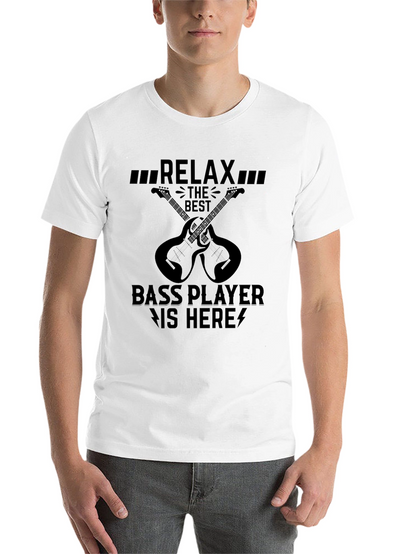 Relax Bass Player T-Shirt - Black Graphic Tee