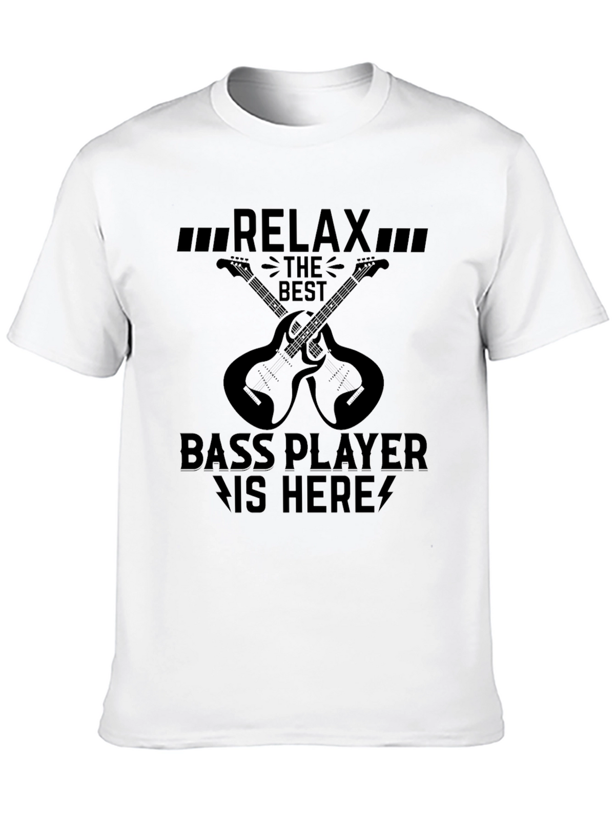 Relax Bass Player T-Shirt - Black Graphic Tee
