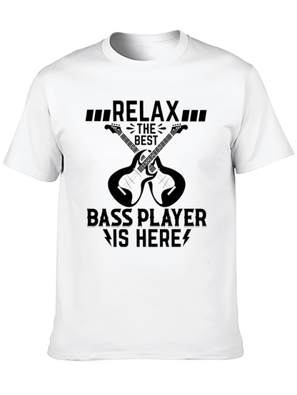 Relax Bass Player T-Shirt - Black Graphic Tee