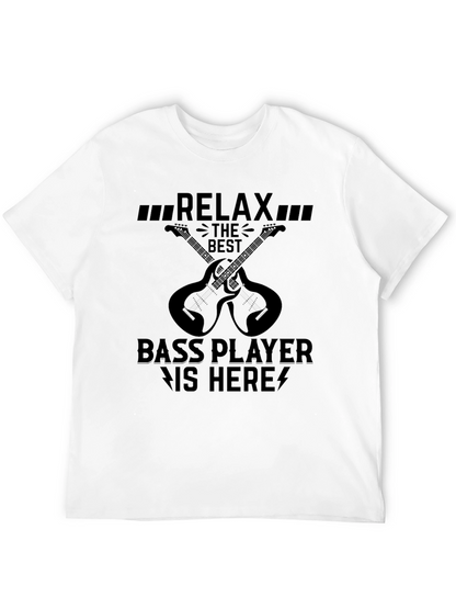 Relax Bass Player T-Shirt - Black Graphic Tee
